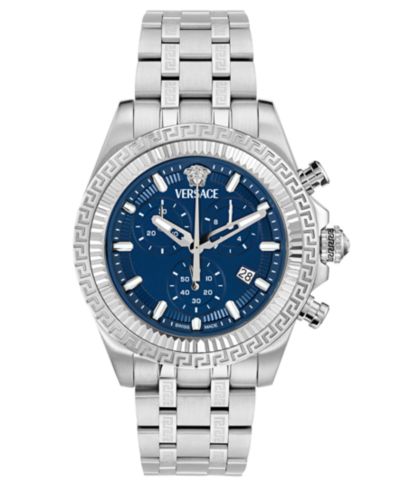 Versace Men's Swiss Chronograph Fornax Stainless Steel Bracelet Watch 43mm