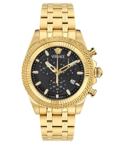 Versace Мужские швейцарские часы Fornax Gold Ion Plated с браслетом, 43mm