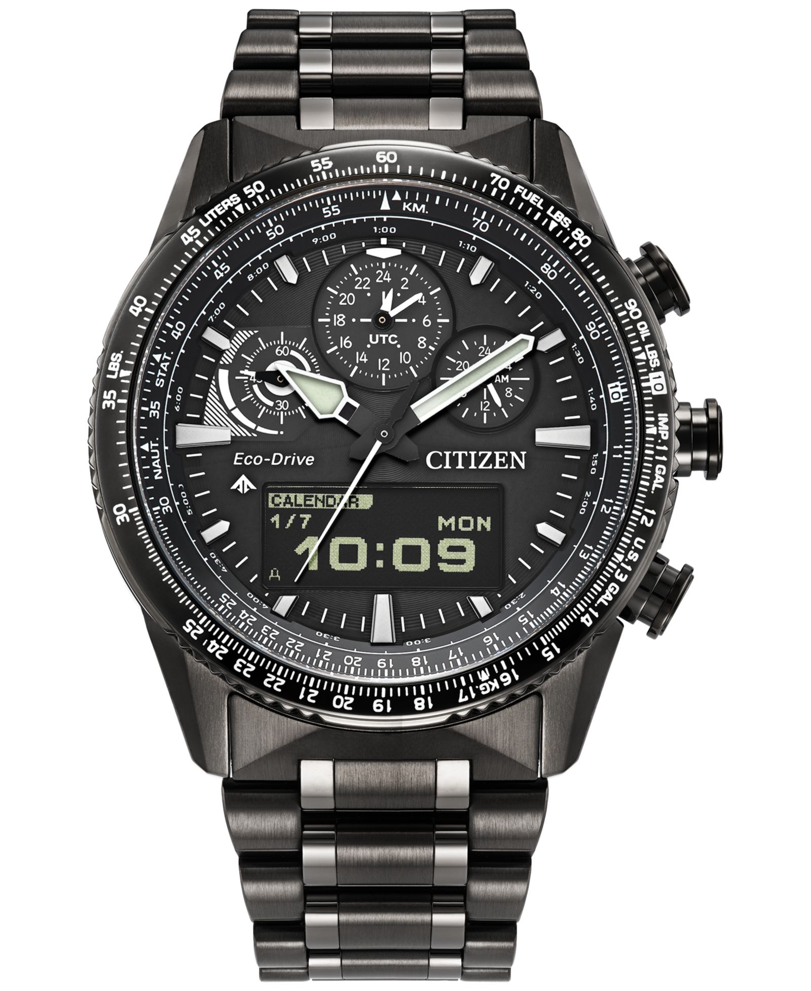 Citizen Men's Promaster Skyhawk U830 Analog-Digital Gray Stainless Steel Bracelet Watch 43mm