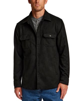 Weatherproof Vintage Men's Button-Front Faux Suede Overshirt