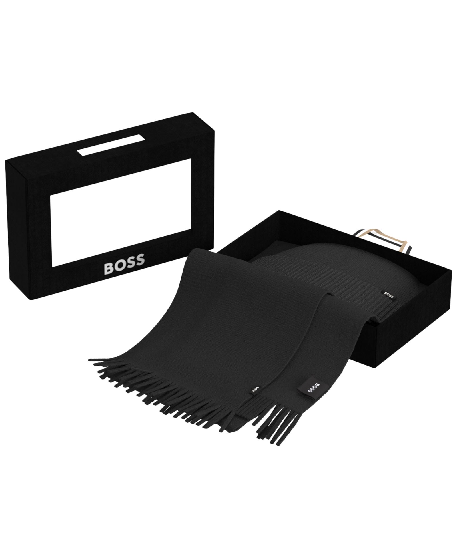 Hugo Boss Hepico Ribbed Cap and Scarf, 2-Piece Set