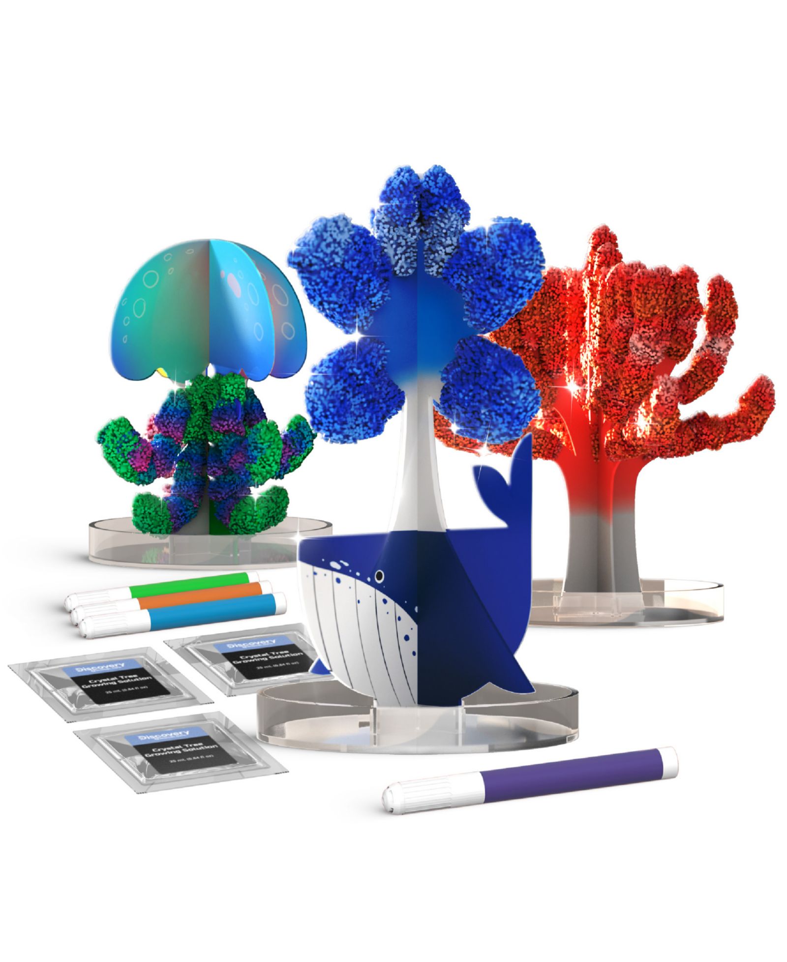 Discovery Mindblown Crystal Sea Creations Crystal-Growing 13-Piece Science Kit, Ages 8+