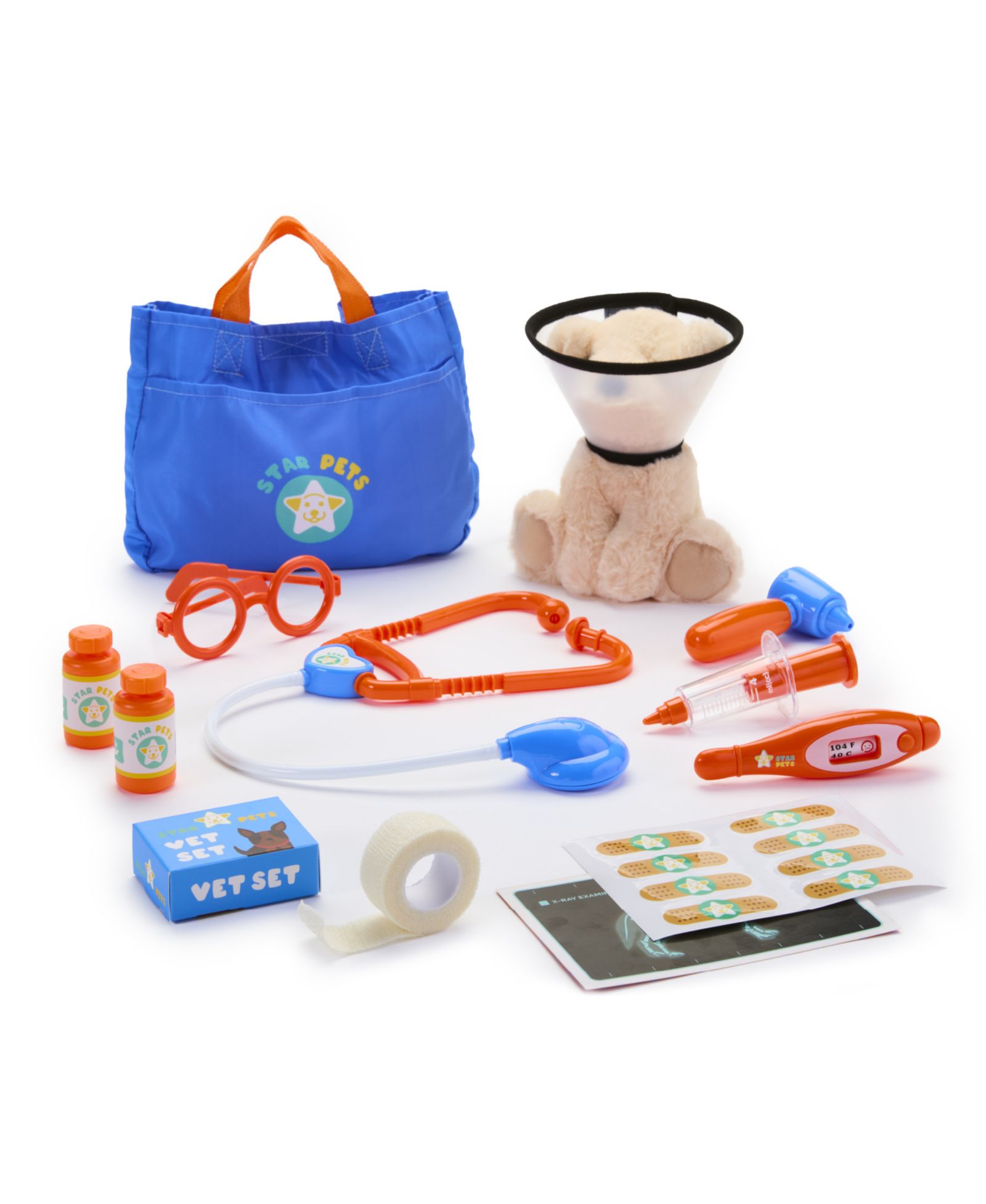 Geoffrey's Toy Box Star Pets Vet Animal Care 14-Piece Playset, Ages 6+