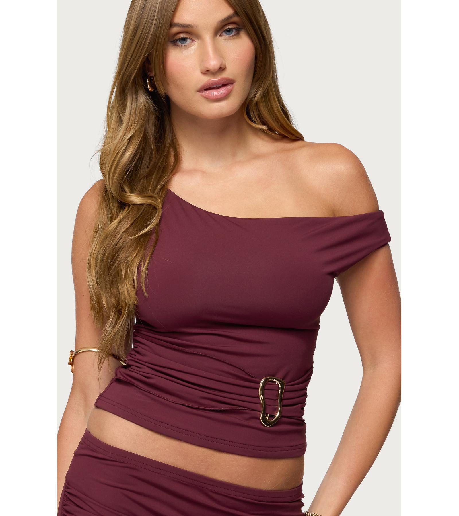 Женский топ Edikted Womens Kenia Abstract Ring Off Shoulder