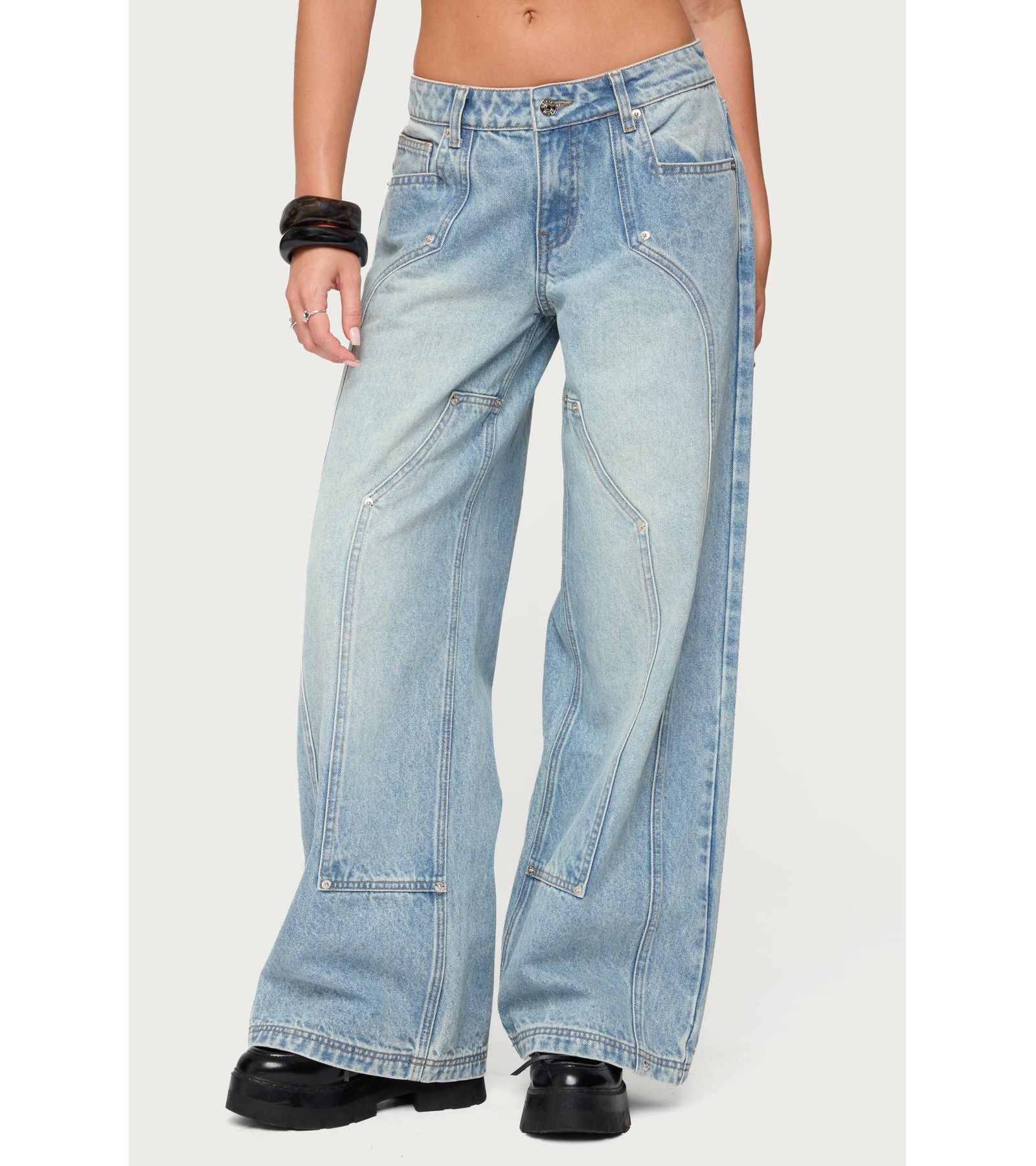 Edikted Women's Dema Western Low Rise Jeans