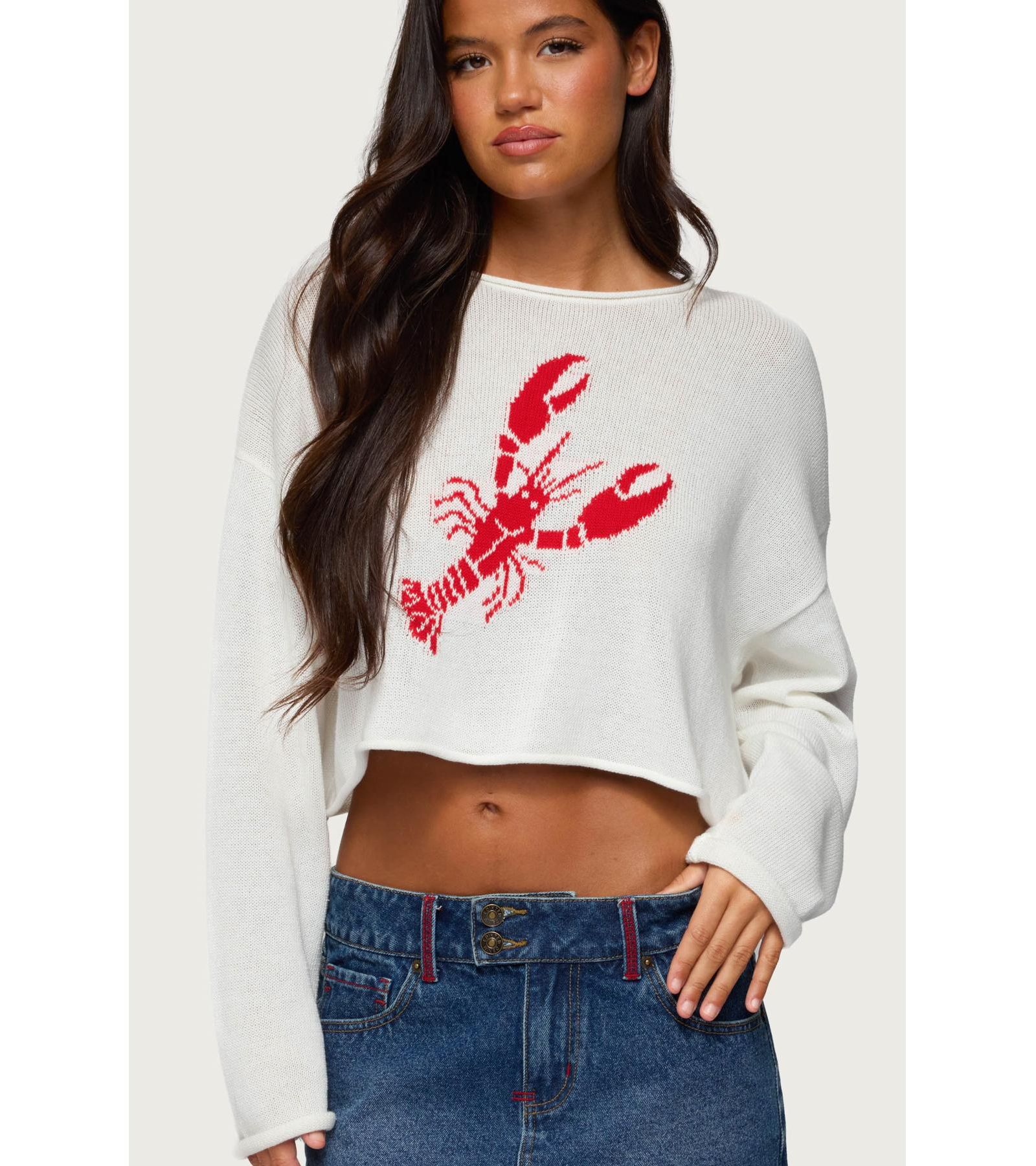 Edikted Women's Lobster Babe Oversized Knit Top