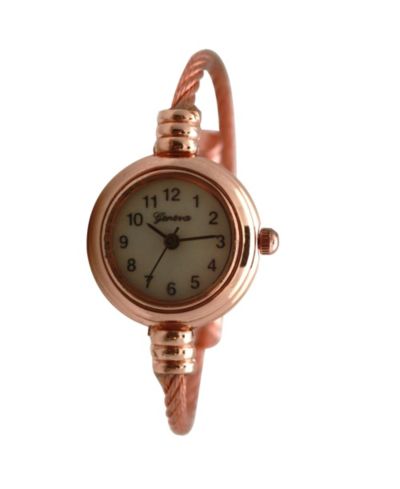 Olivia Pratt Женские изящные часы-браслет Rose Gold Thin Swirl