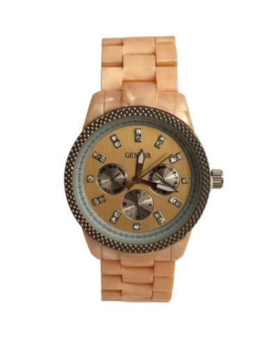 Olivia Pratt Rose Tone Tortoise Acrylic Band Women Watch
