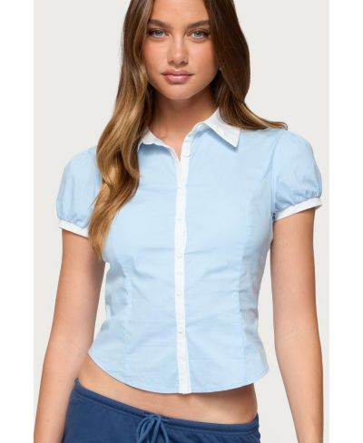 Женская рубашка Edikted Saide Contrast Tailored Button Up Shirt