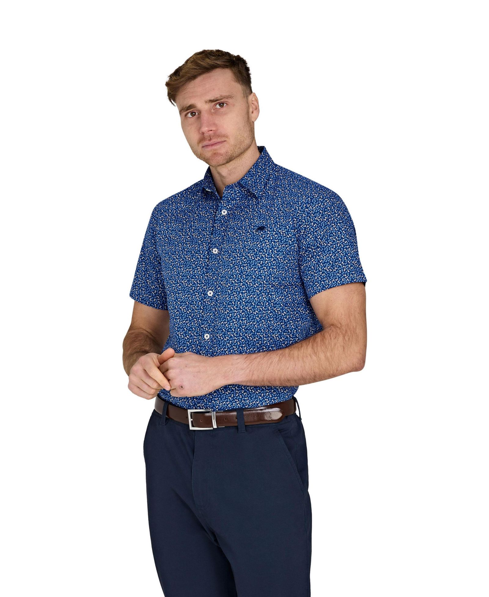 Raging Bull Men's рубашка Short Sleeve Flower Bud Big & Tall