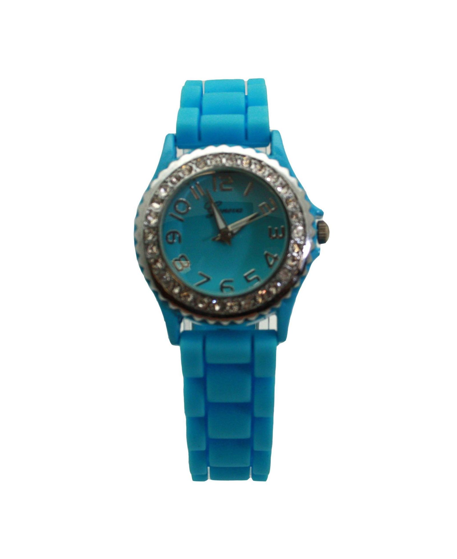 Olivia Pratt Женские часы Every Day Thin Band Silicone и Rhinestones Light Blue