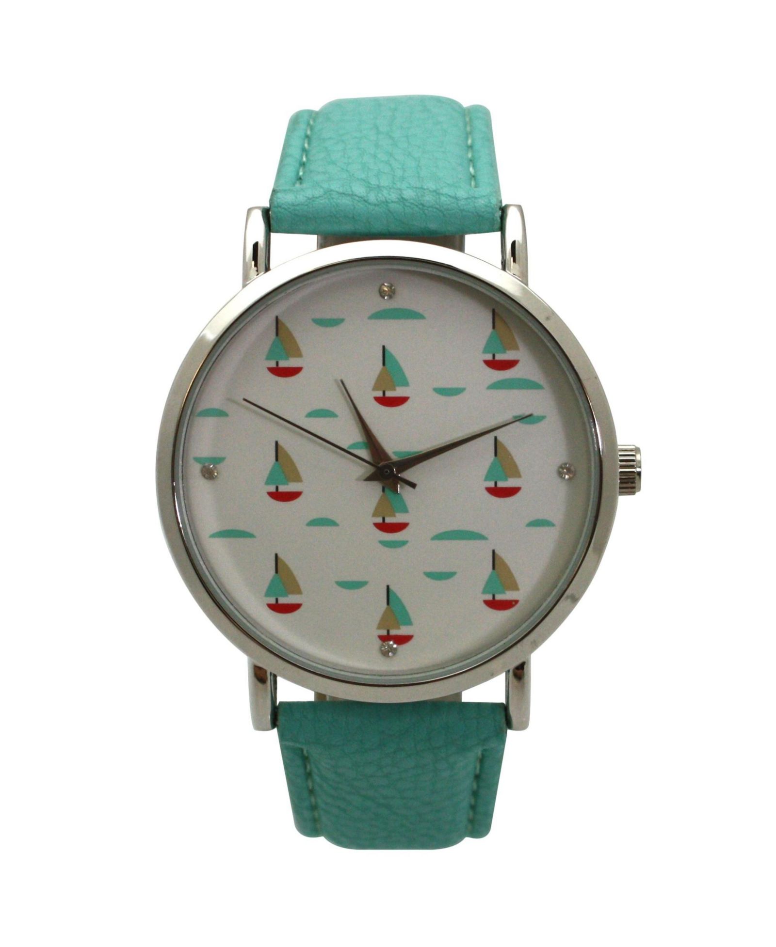 Olivia Pratt женские часы с циферблатом Sailing Boats Teal Faux Leather