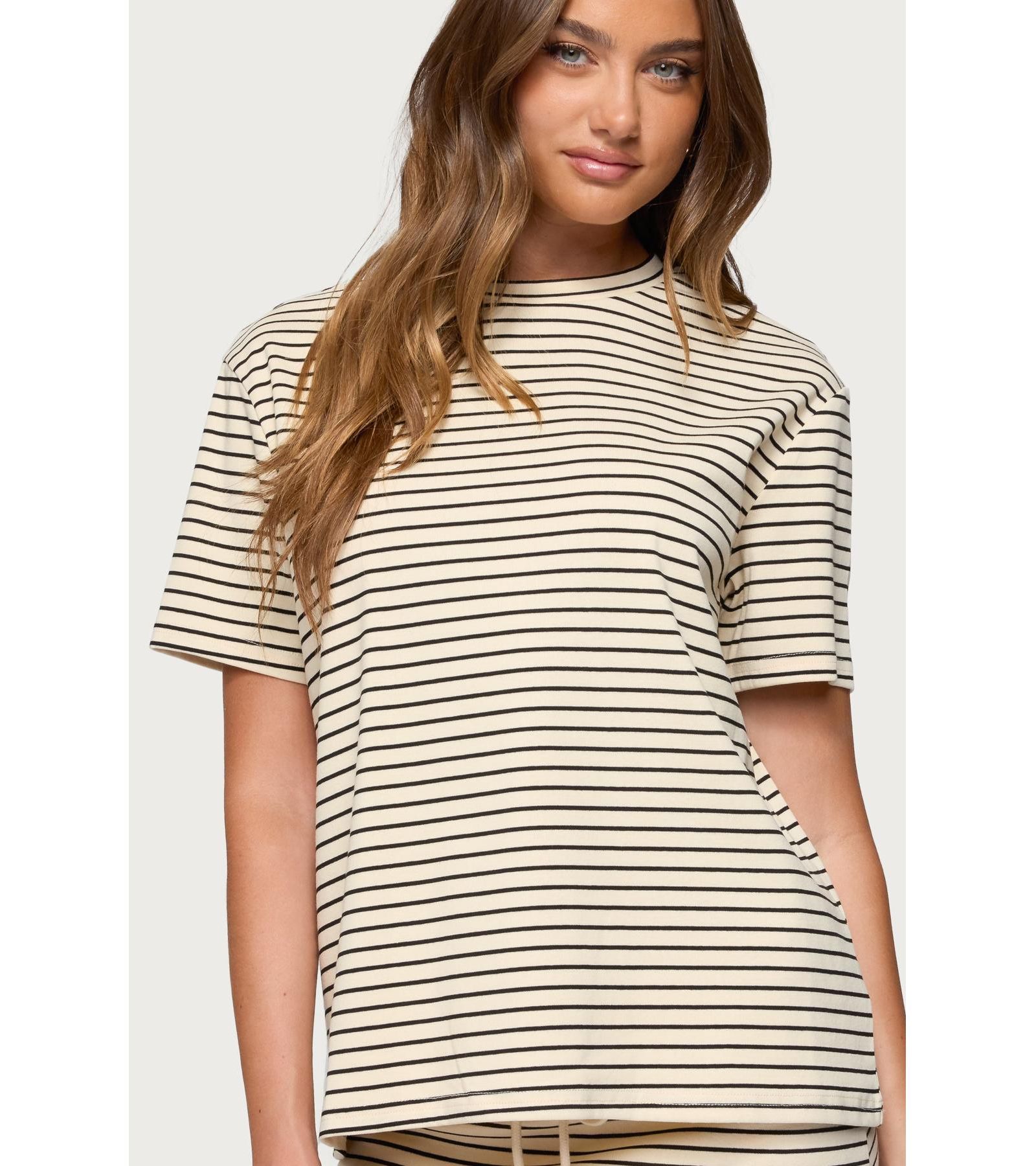 Edikted Women's Brena Striped Oversized T Shirt