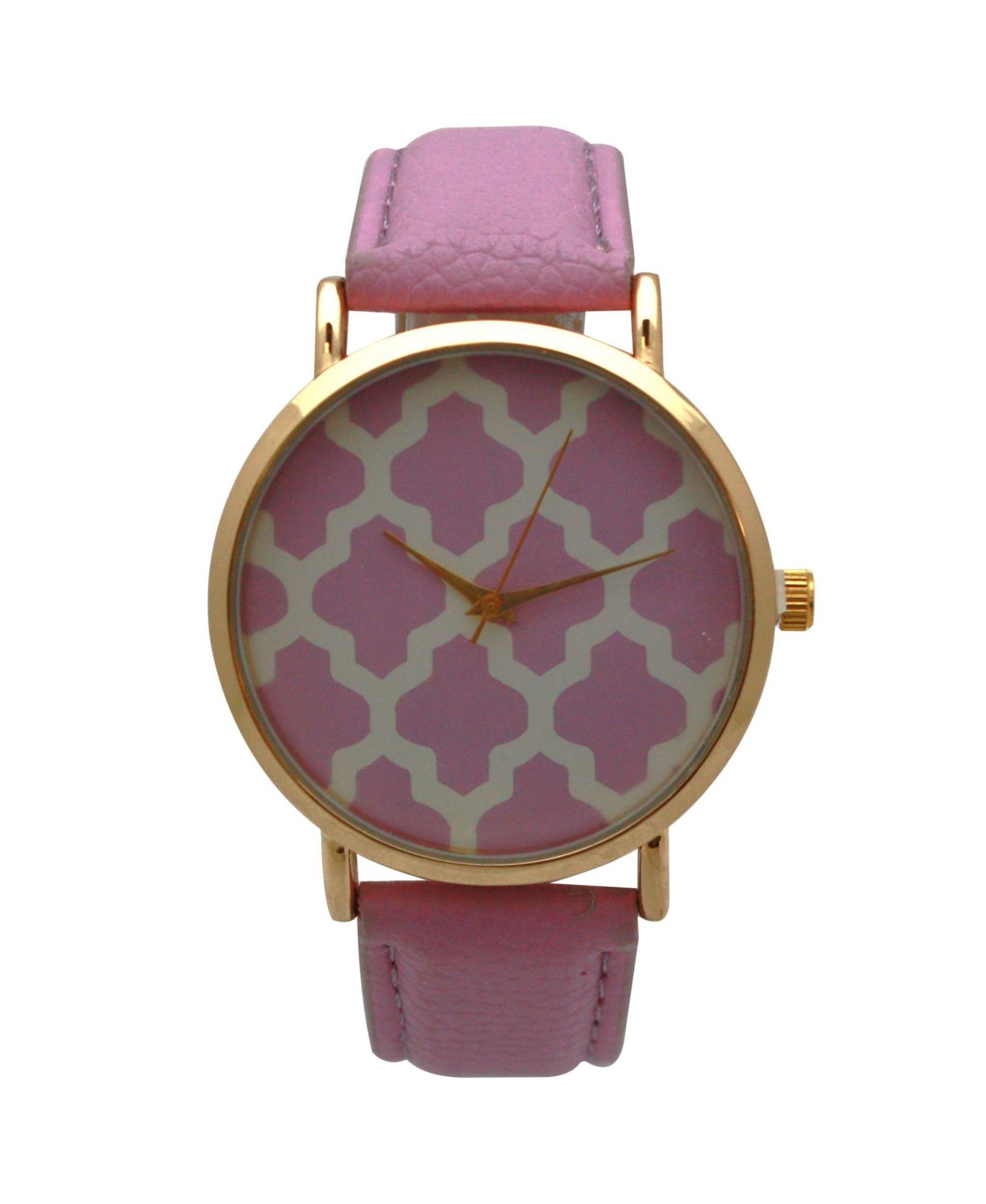 Часы Olivia Pratt Lavender Geometric Pattern Leather Strap