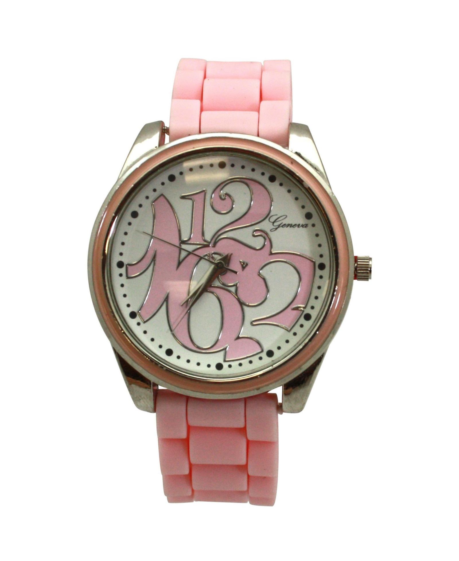 Женские часы Olivia Pratt Light Pink Round Big Face с Colorful Numbers