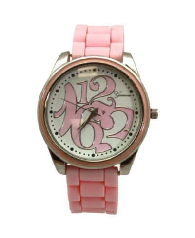 Olivia Pratt Light Pink Round Big Face with Colorful Numbers Women Watch