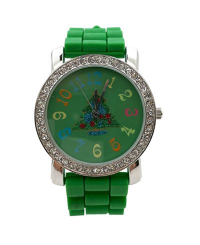 Женские часы Olivia Pratt Green Merry Christmas Silicone Band