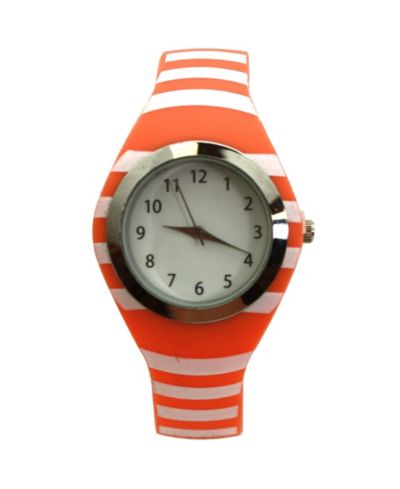 Женские часы Olivia Pratt Orange Stripped Silicone Band