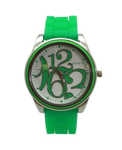 Olivia Pratt Lime Green Round Big Face with Colorful Numbers Women Watch