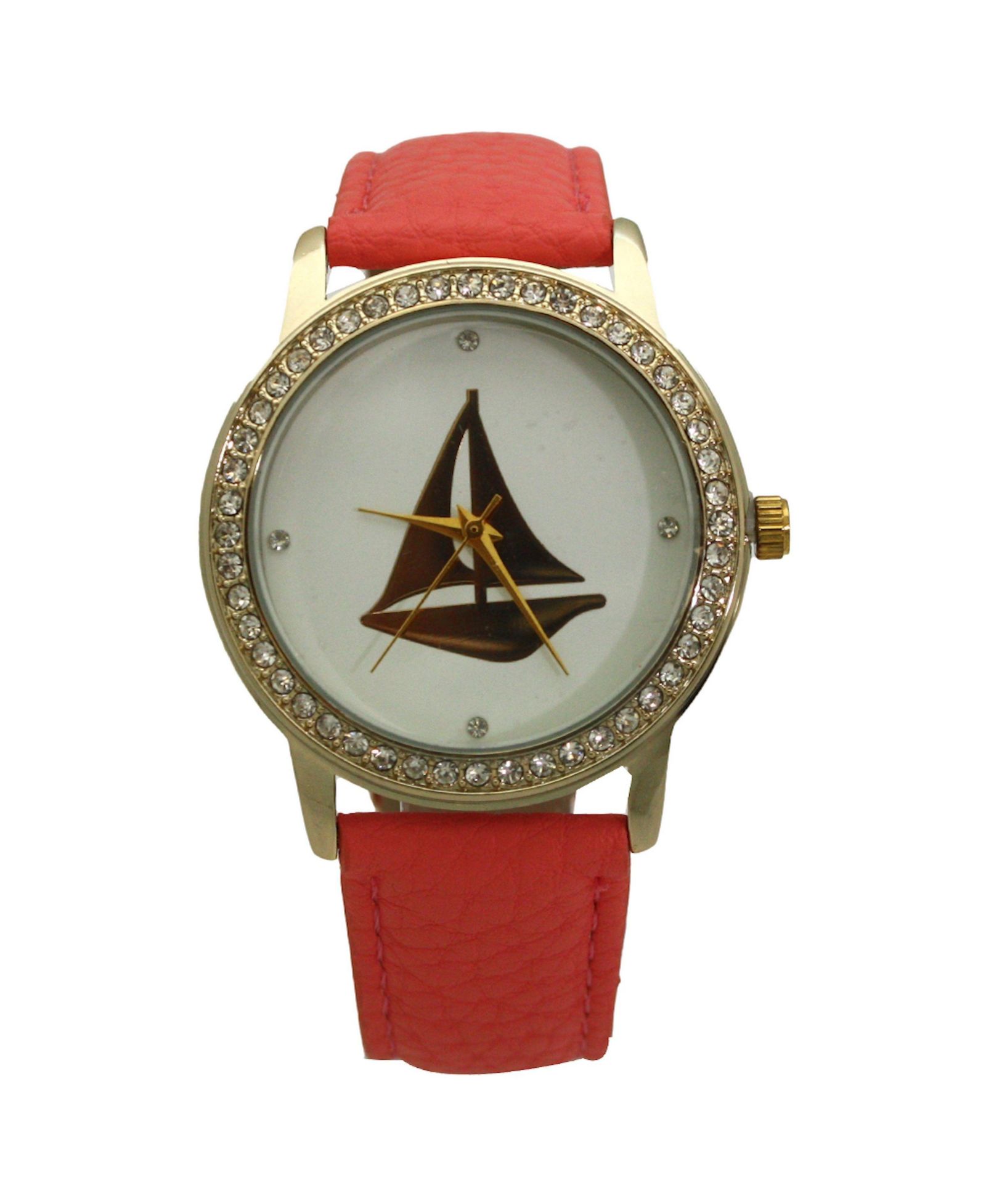 Классические кожаные часы Olivia Pratt Pink Sailboat Strap Watch