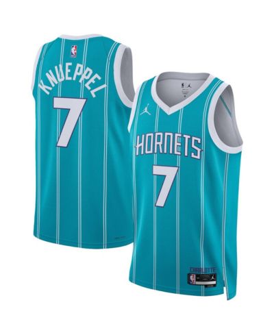 Мужская и женская джерси Nike Kon Knueppel Teal Charlotte Hornets Swingman Icon Edition