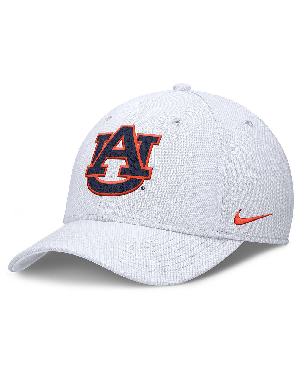 Nike Мужской White Auburn Tigers Rise Swoosh Dri-FIT Flex Hat