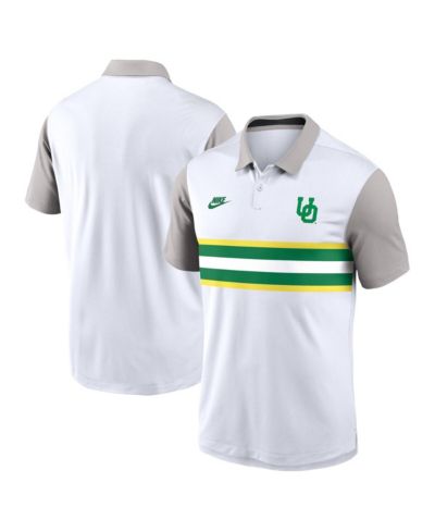 Nike Men's White/Gray Oregon Ducks Athletic Prep Legacy Logo Vapor Performance Polo Shirt
