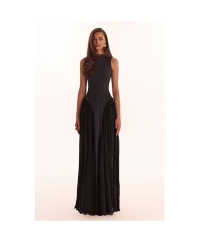 Milla Women's Elegant mock neck maxi dress