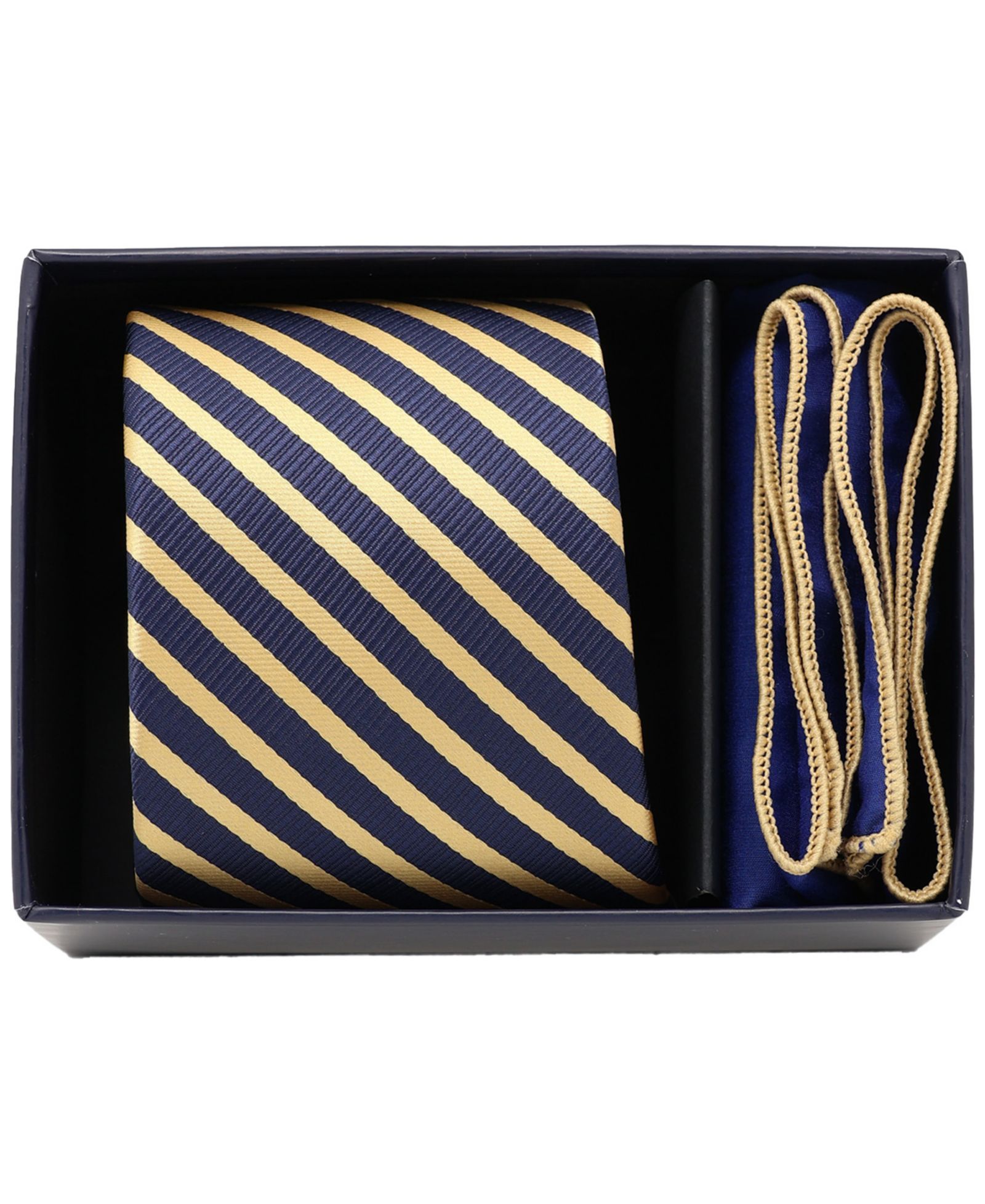 Ben Sherman Men's 2-Piece Stripe Tie and Pocket Square Half Box Set