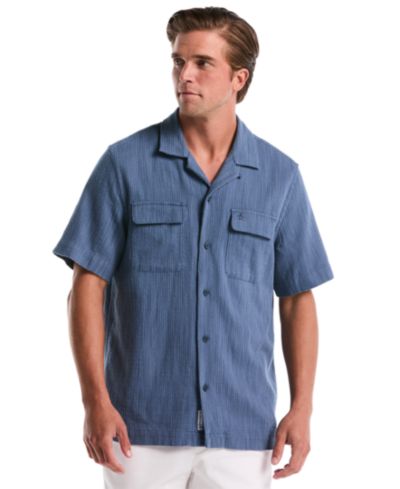 Original Penguin Мужская рубашка с воротником Camp Collar с текстурой