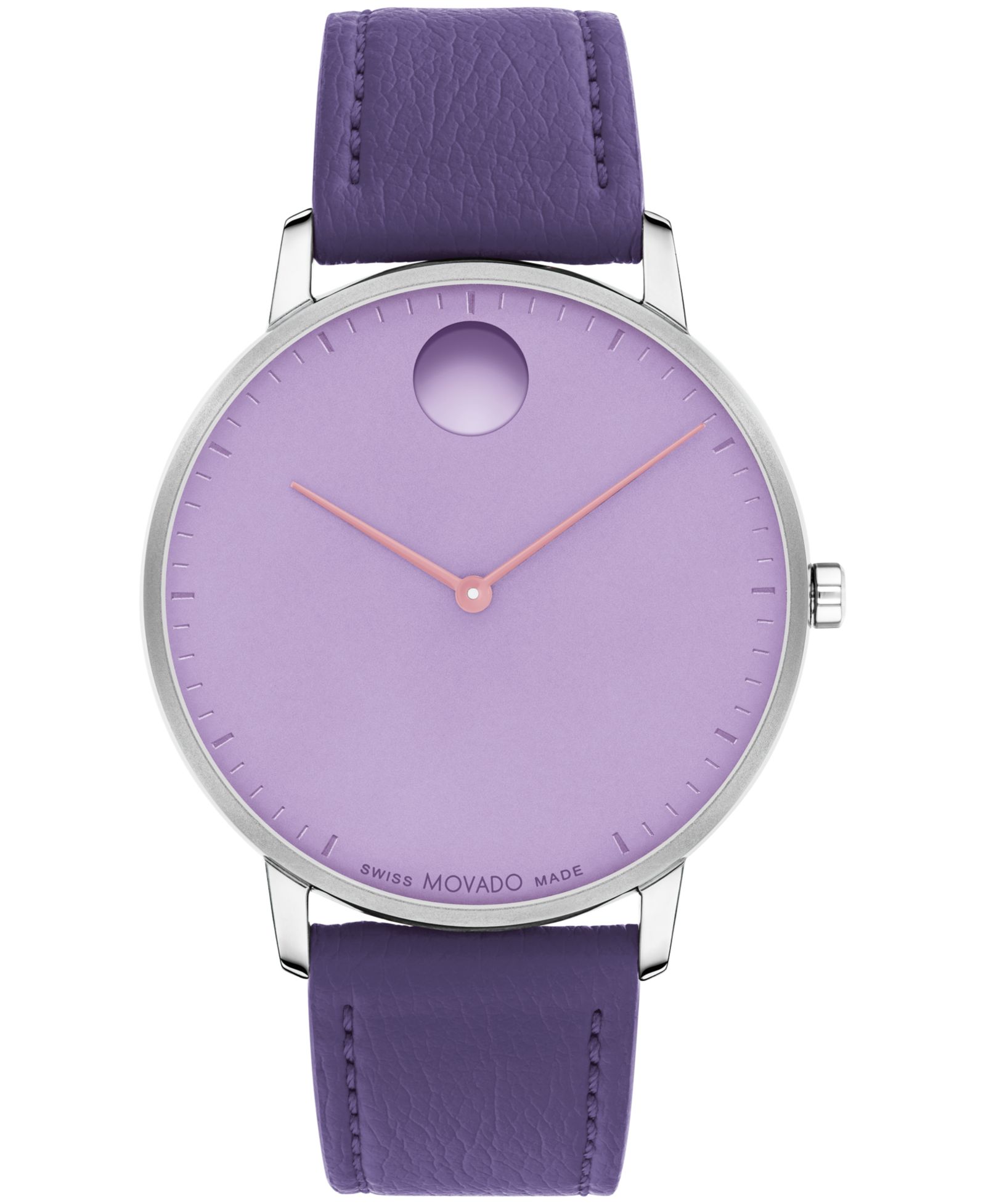 Movado Унисекс часы Swiss Quartz Plum Leather, 41mm