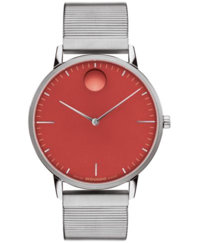 Movado Unisex Movado Face Swiss Quartz Stainless Steel Watch 41mm