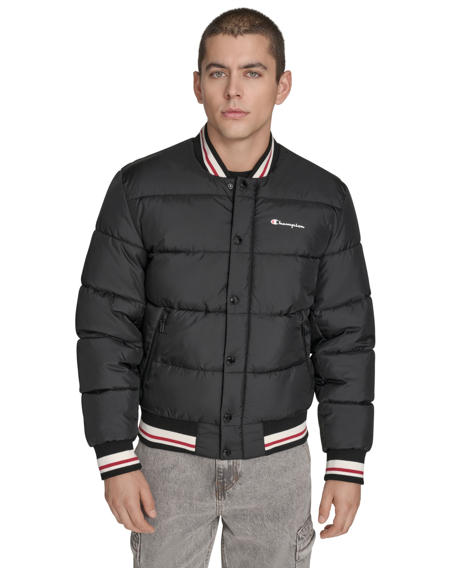Champion Men's Quilted Varsity Puffer Jacket