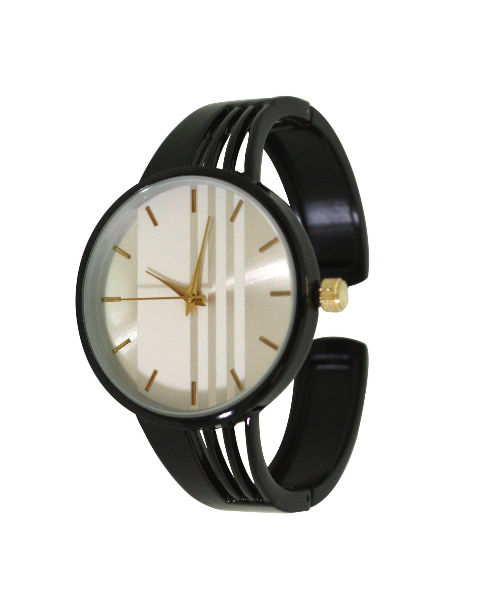 Часы Olivia Pratt Black Modern Stripped Design Bangle