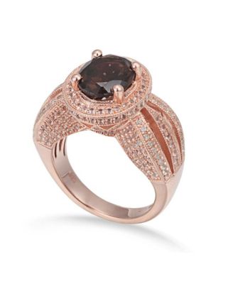 Suzy Levian Sterling Oval Cut Center Topaz Cocktail Ring