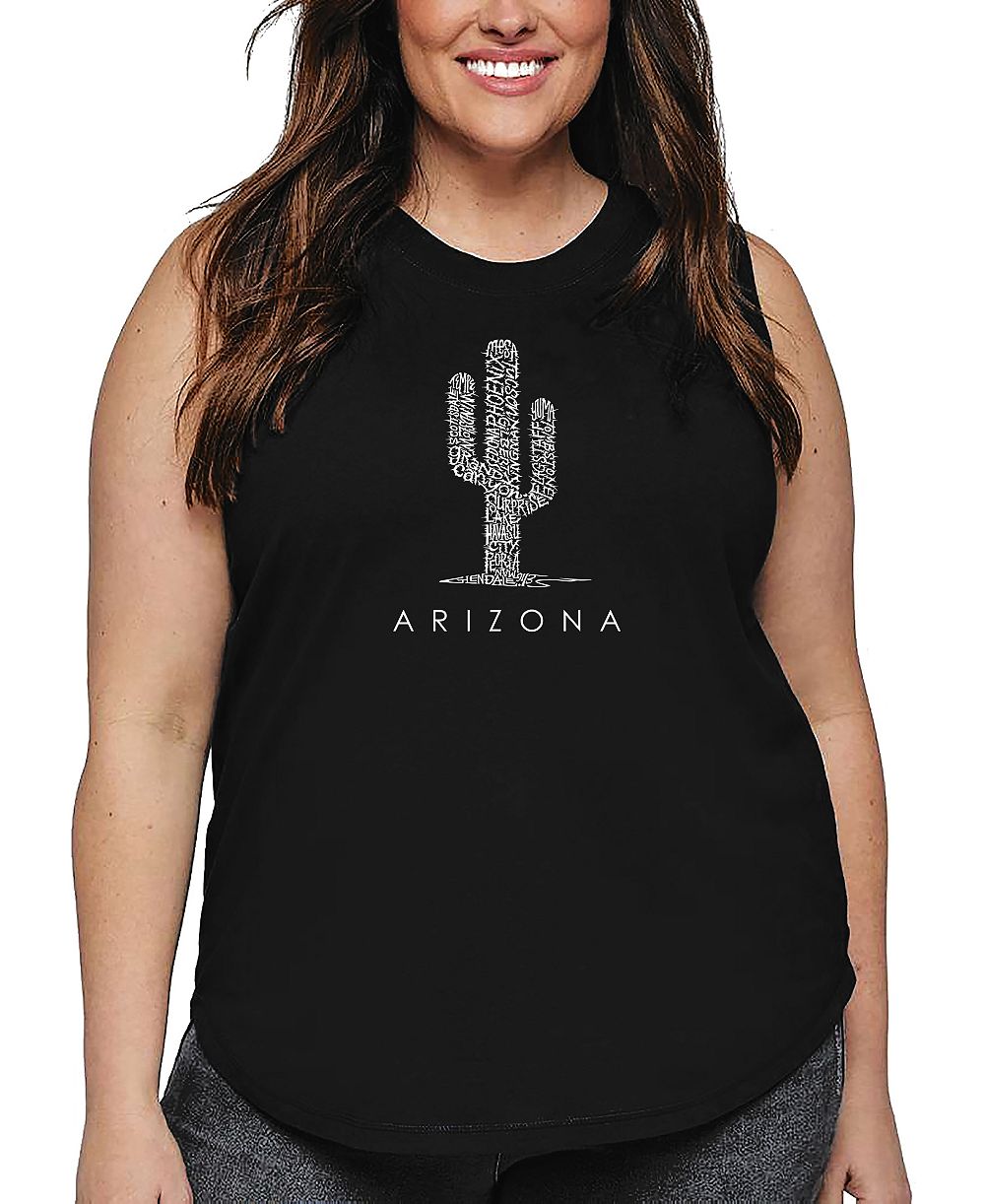 Женский майка Plus Size La Pop Art Arizona Cities Word Art