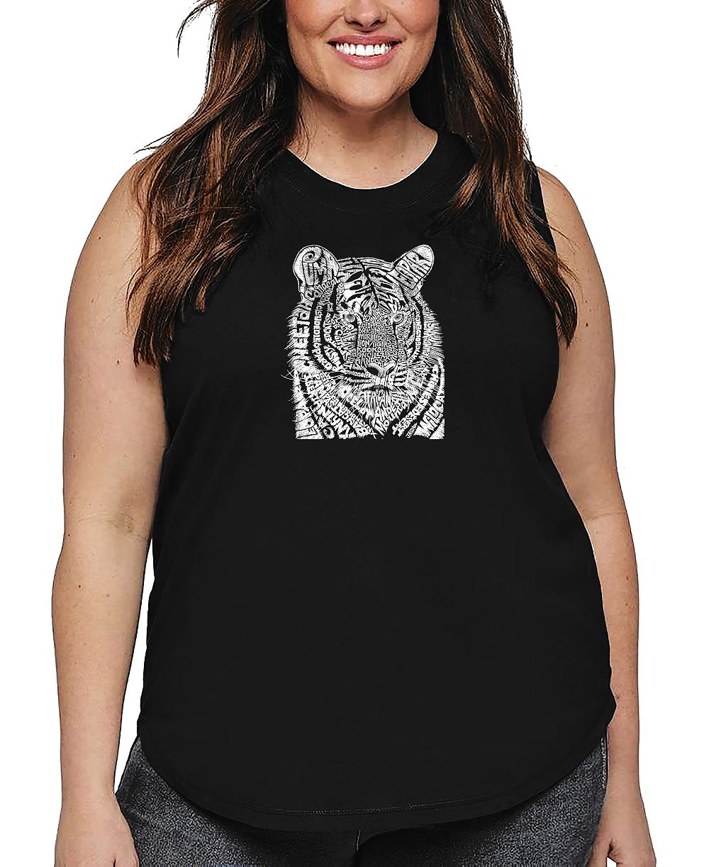 Майка La Pop Art Plus Size Big Cats Word Art