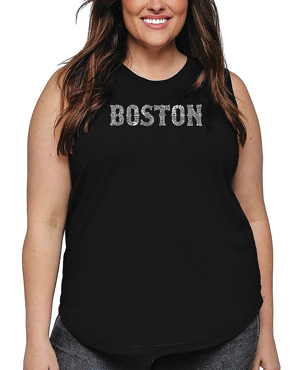 La Pop Art Plus Size майка Boston Neighborhoods Word Art