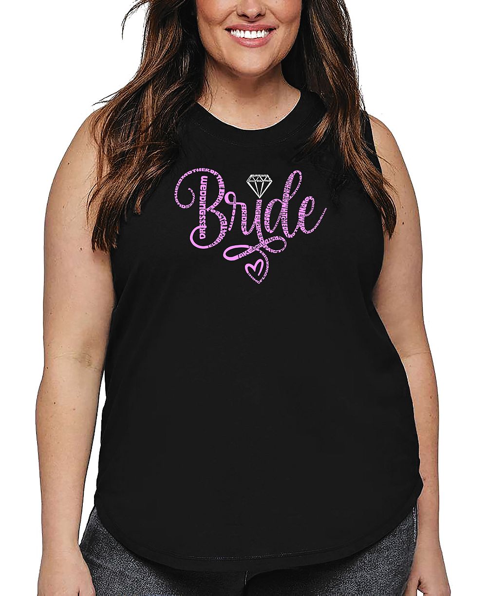 Майка La Pop Art Plus Size Bride Word Art Tank Top