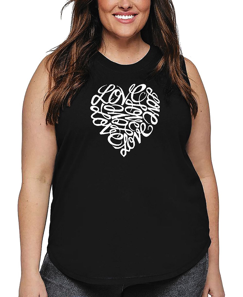 La Pop Art Plus Size Tank Top с принтом Love Word Art
