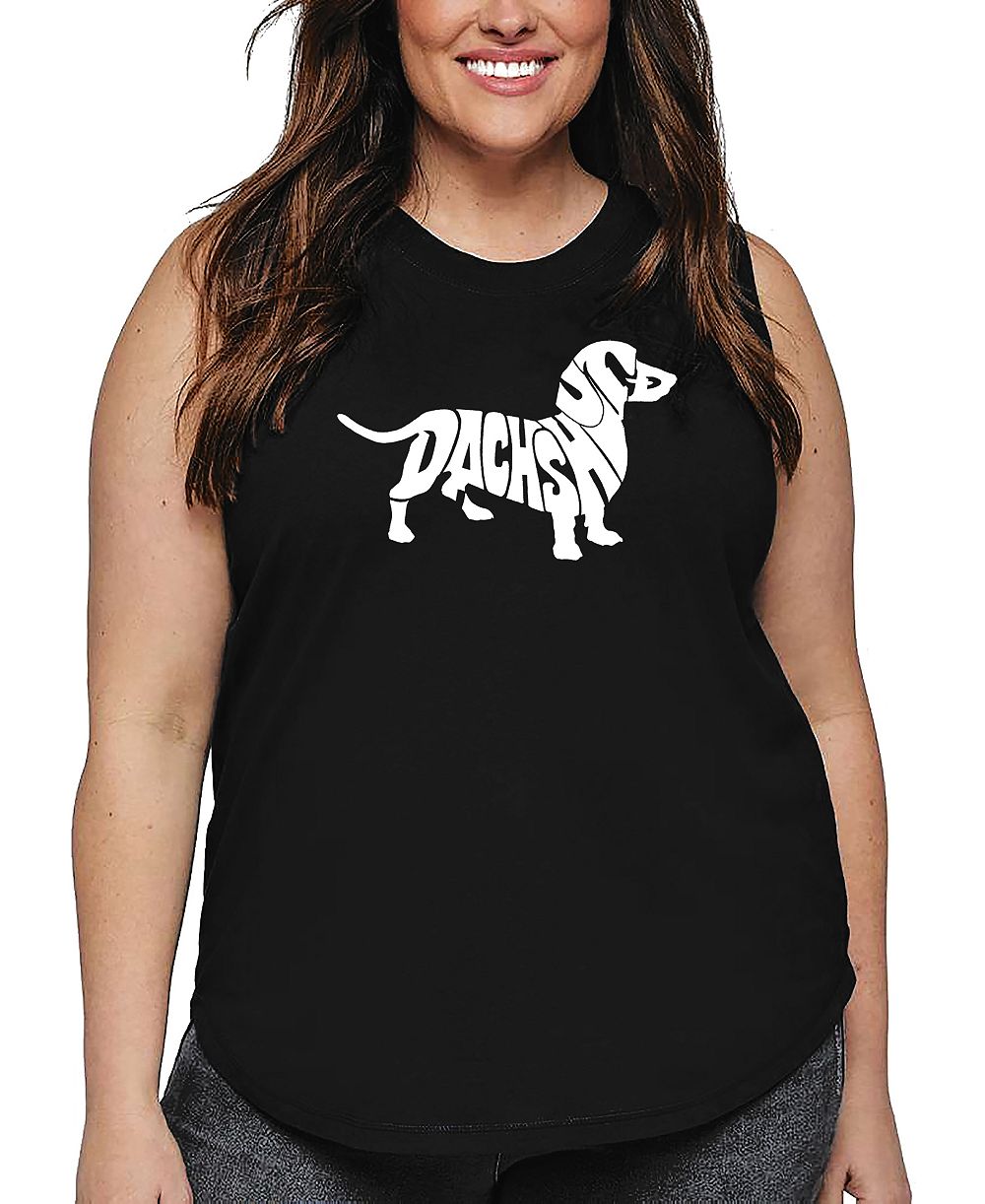 Майка La Pop Art Plus Size Dachshund Word Art