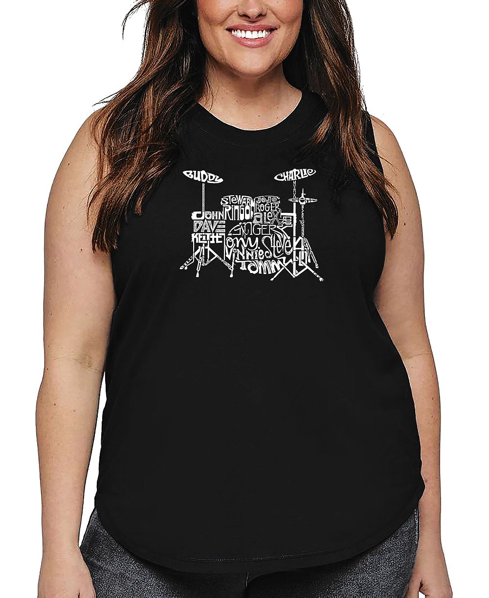 Танк-топ LA Pop Art Plus Size Drums Word Art