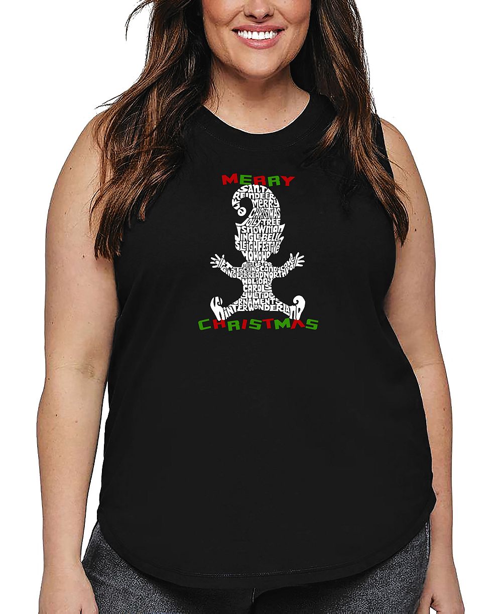 La Pop Art Plus Size Christmas Elf Word Art майка