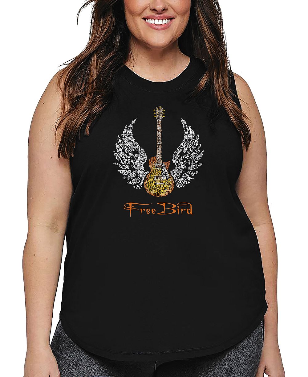 Майка LA Pop Art Plus Size Lyrics To Freebird Word Art