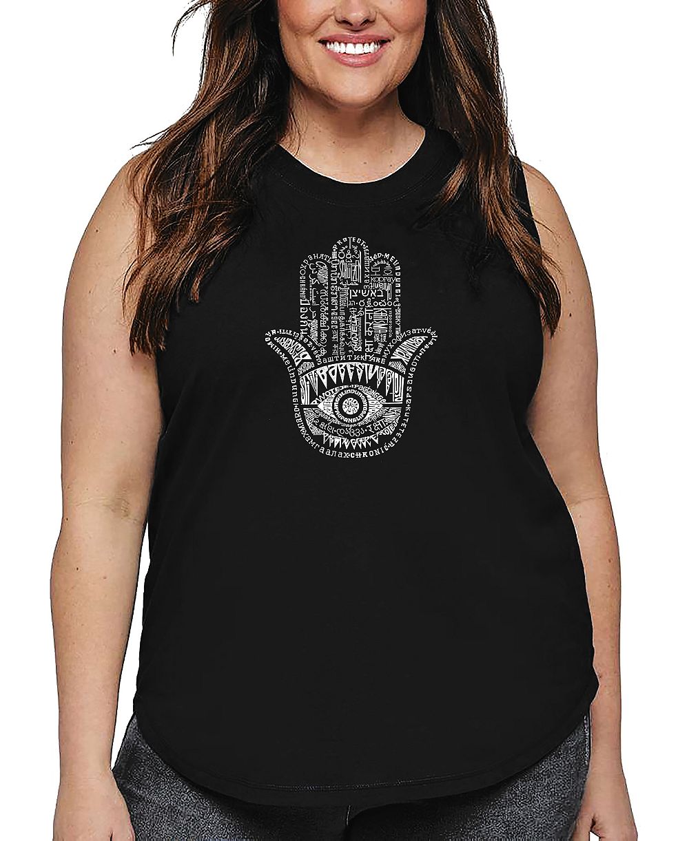 Женский топ La Pop Art Plus Size Hamsa Word Art Tank Top