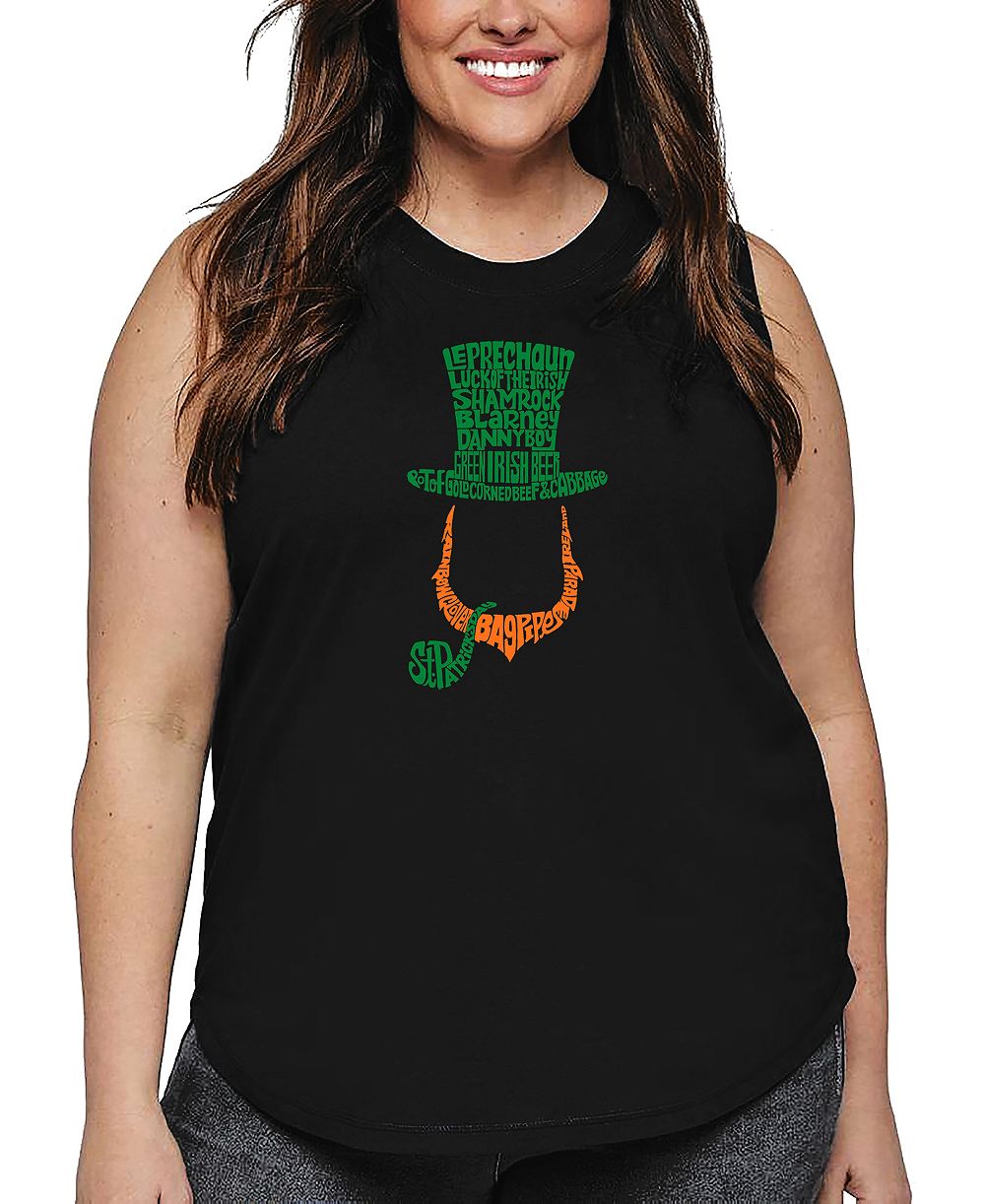 Майка LA Pop Art Plus Size Leprechaun Word Art
