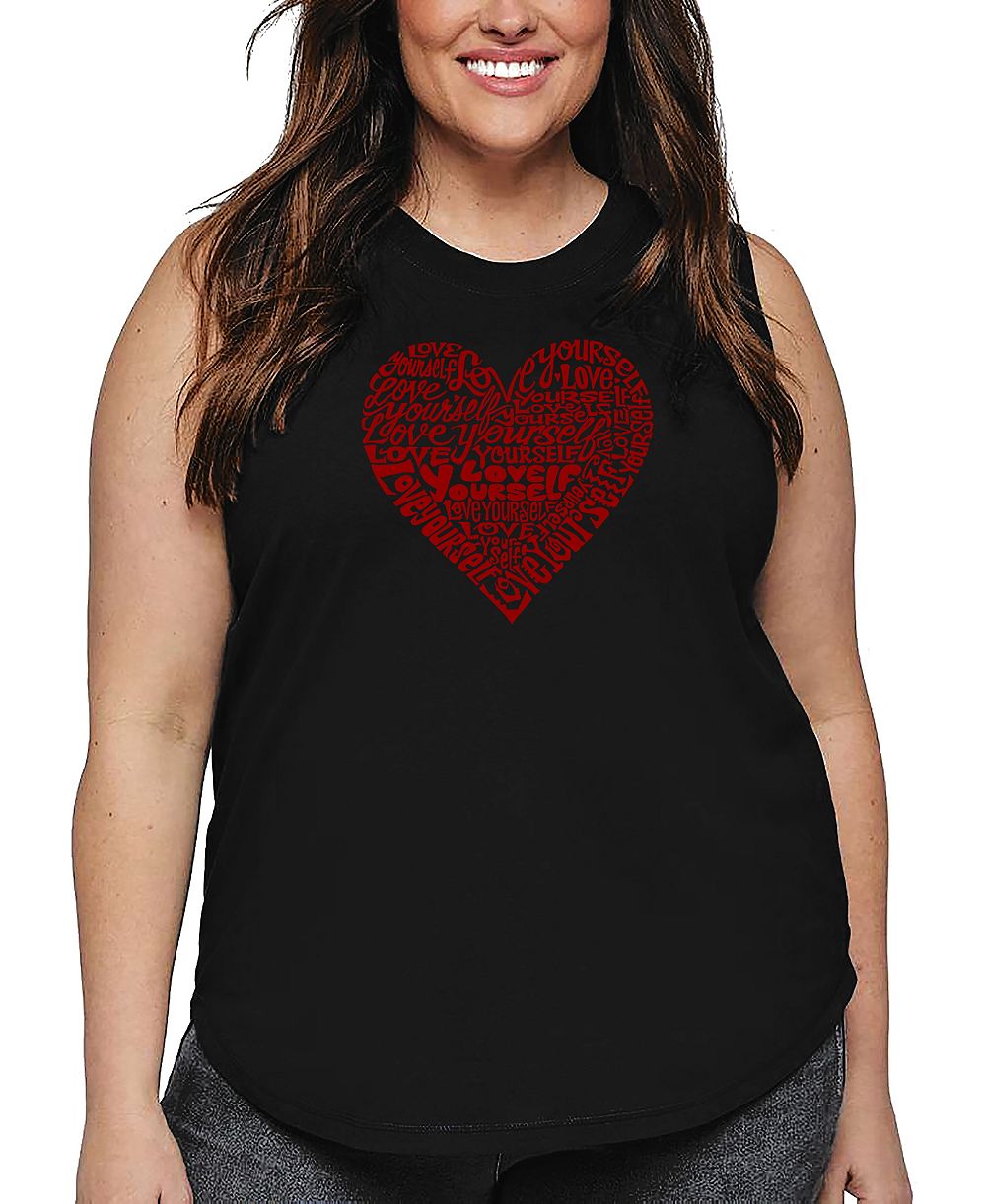 Майка Le Pop Art Plus Size Love Yourself Word Art Tank Top