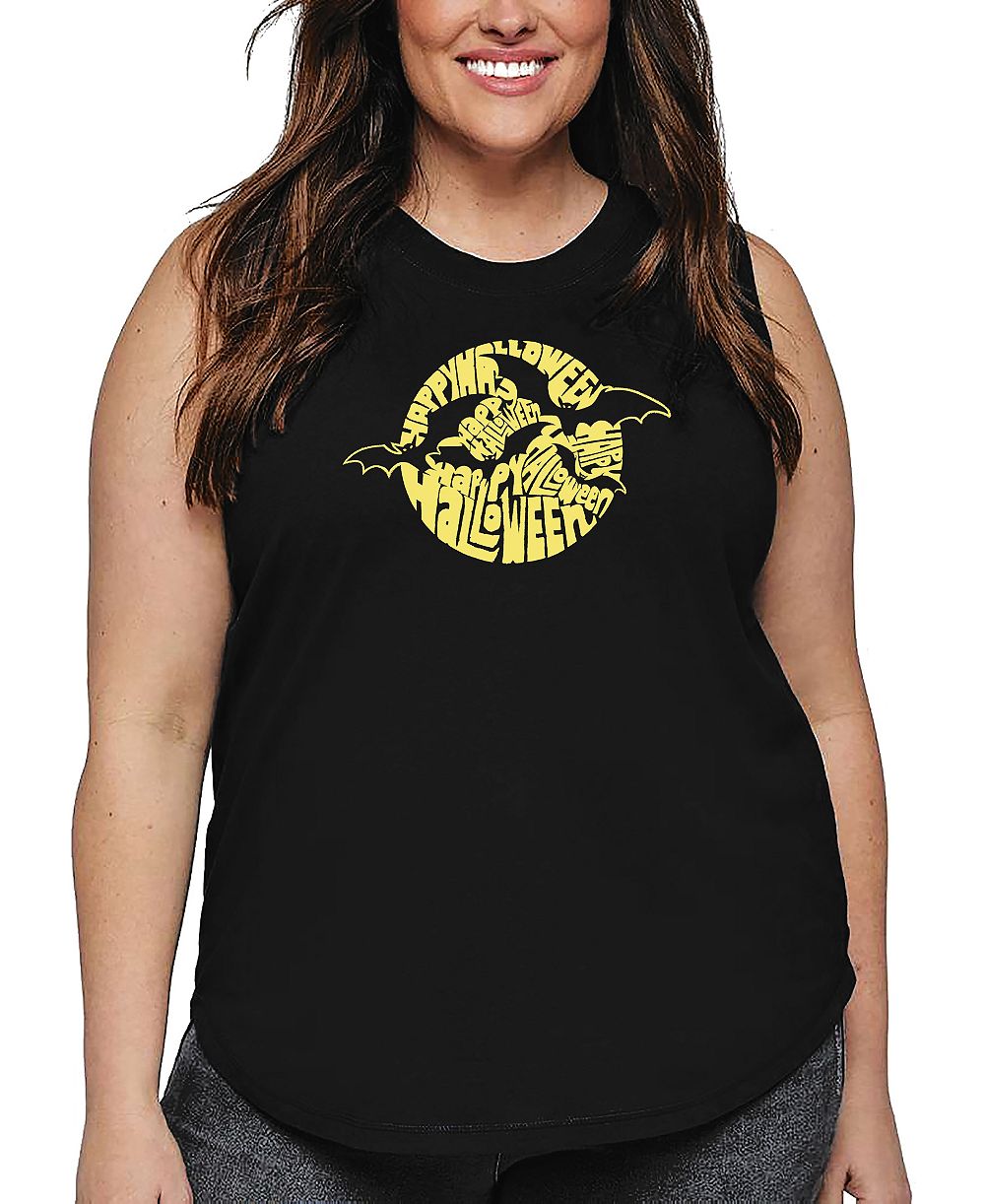 Танк-топ LA Pop Art Plus Size Halloween Bats Word Art