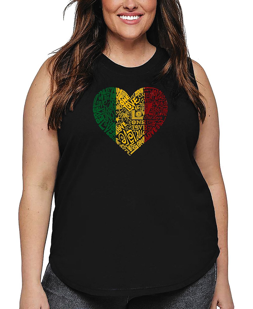 Майка La Pop Art Plus Size One Love Heart Word Art