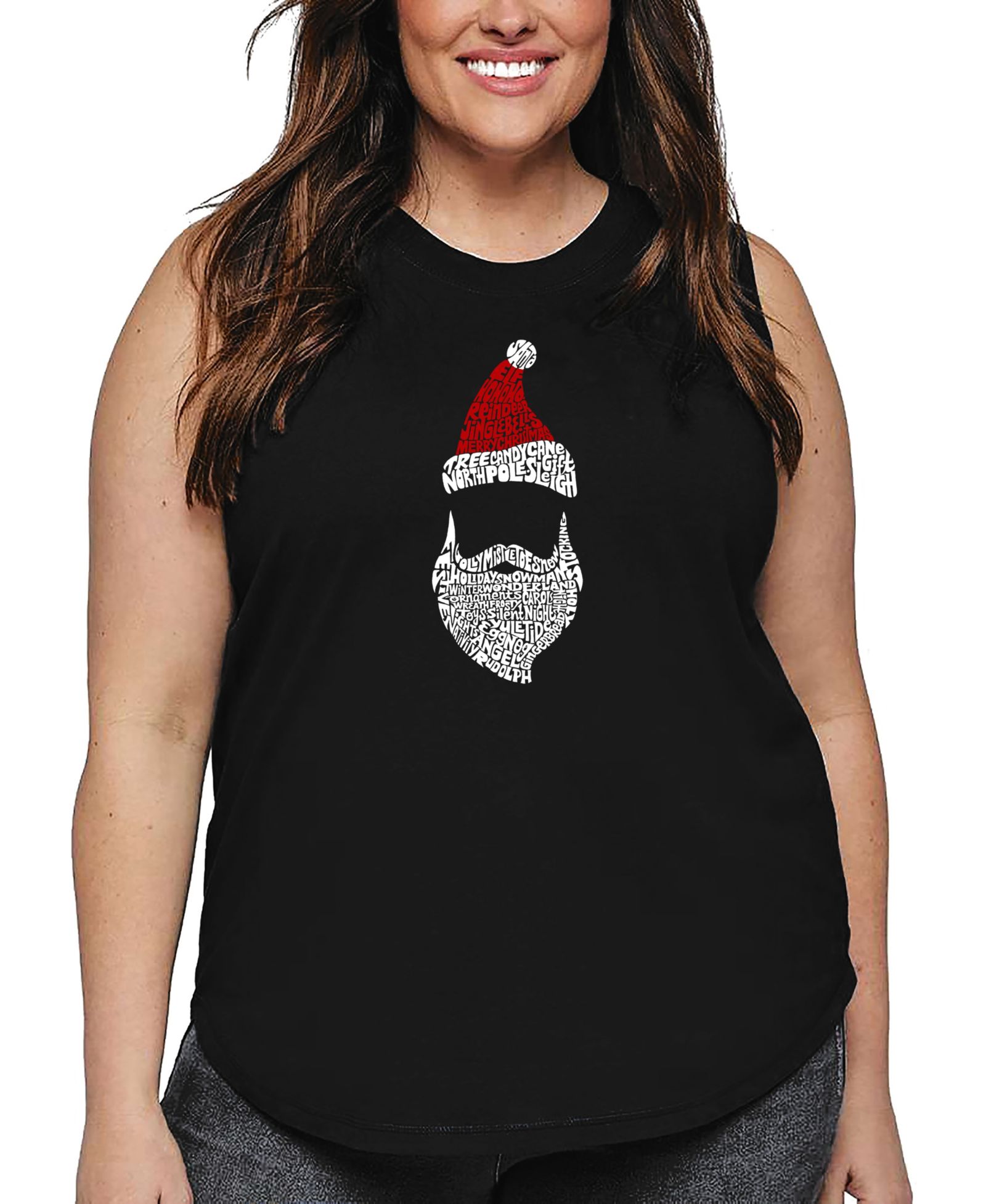 Майка La Pop Art Plus Size Santa Claus Word Art